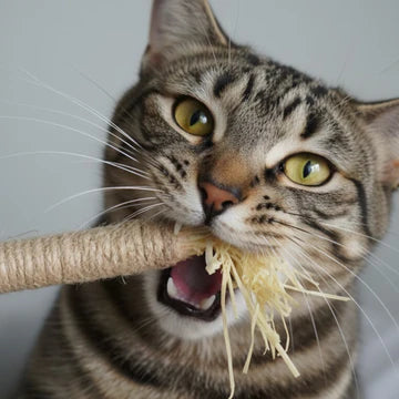 Cat chewing a Caplio silvervine stick