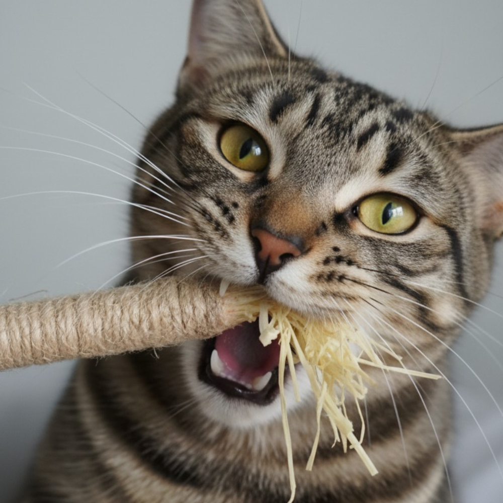 Cat using Caplio silvervine dental stick