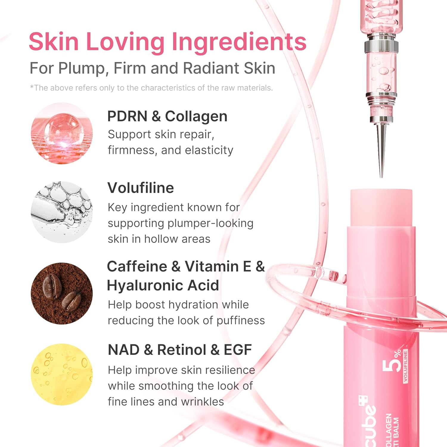 Skin loving ingredients for PDRN pink collagen balm